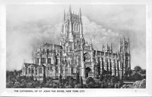 CATHEDRAL OF ST JOHN DIVINE-NEW YORK CITY-MANZER PHOTO POSTCARD 1950