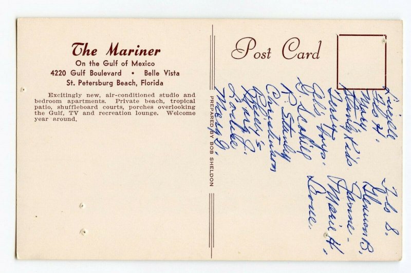 Postcard The Mariner St. Petersburg Beach Florida Standard View Card 
