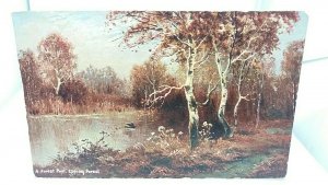 Vintage Antique Art Postcard A Forest Pool in Epping Forest Chingford Essex