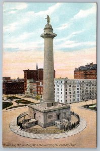 1910's BALTIMORE MARYLAND MD WASHINGTON'S MONUMENT MT. VERNON PLACE POSTCARD