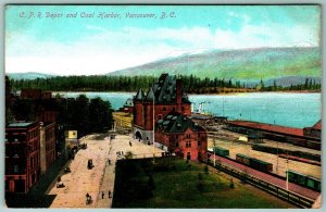 CPR Depot Coal Harbor Vancouver British Columbia Canada UNP DB Postcard  J11