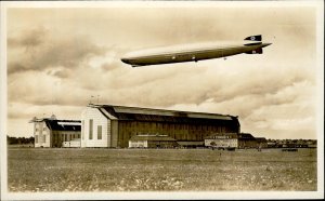 Lot346 real photo graf zeppelin uber der werft airship germany