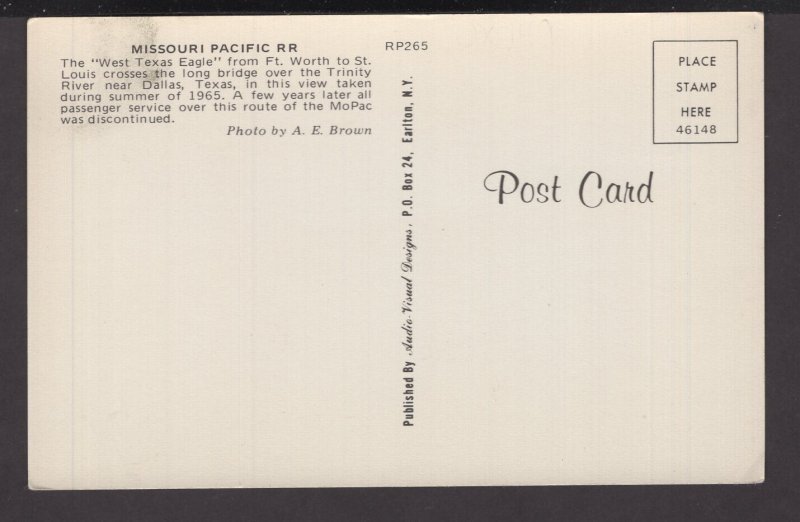 Train Missouri Pacific RR West Texas Eagle over Trinity River Dallas, TX Chrome