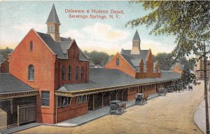 J41/ Saratoga Springs New York Postcard c1910 D&H Railroad Depot Station 215