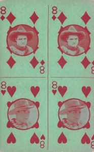 Cowboy Western Playing Card 8 of Hearts Diamonds Vintage Postcard AA75704