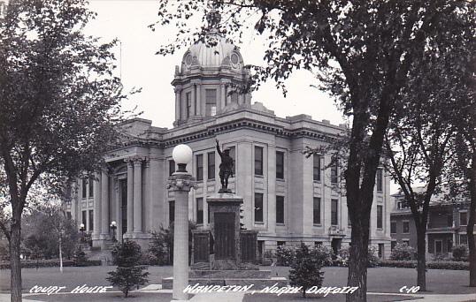 North Dakota Wahpeton Court House Real Photo