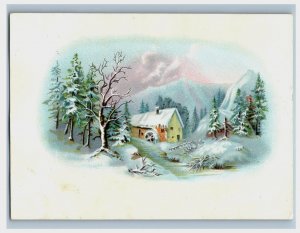 1880s Victorian Trade Card Winter Scenes Snow Mountains Fab! Lot Of 4 #5P