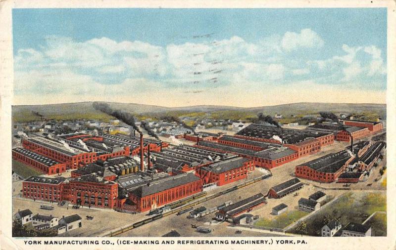 York Pennsylvania Manufacturing Co Birdseye View Antique Postcard K26990