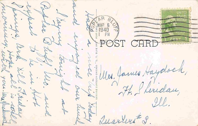First Baptist Church Poplar Bluff Missouri 1940 postcard