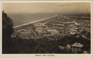 PC NEW ZEALAND, NAPIER, PANORAMA, Vintage REAL PHOTO Postcard (B41452) 