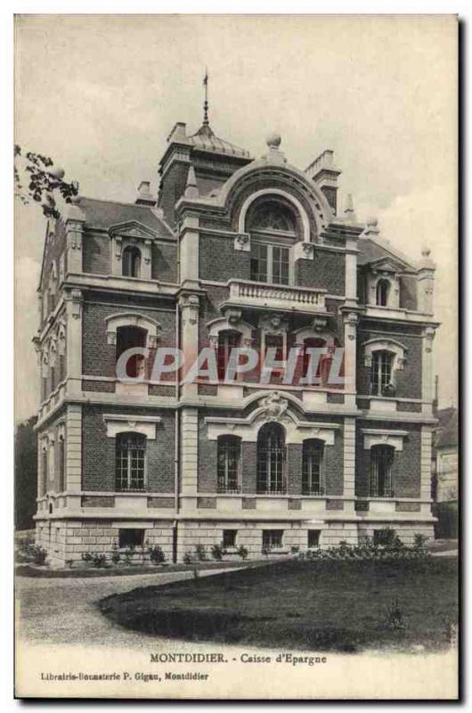 Old Postcard Montdidier Bank Caisse d & # 39Epargne