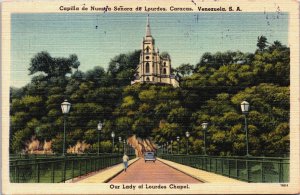 Venezuela Capilla de Nuestra Senora de Lourdes Caracas Linen Postcard C035