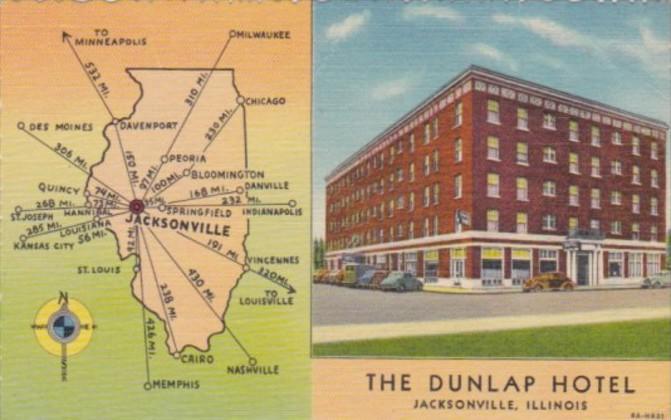 Illinois Jacksonville The Dunlap Hotel Curteich