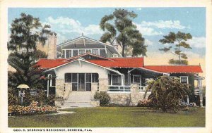 George Sebring Home Sebring Florida 1920s postcard