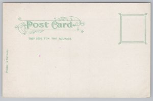 City & County Hall~Buffalo NY~Clock Tower~Corner View~Stairs~People~Trees~Vtg PC