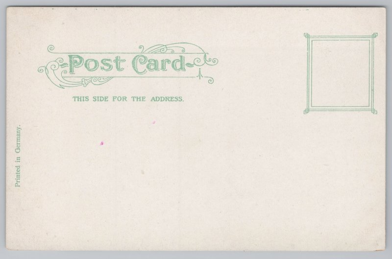 City & County Hall~Buffalo NY~Clock Tower~Corner View~Stairs~People~Trees~Vtg PC