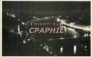 Modern Postcard Budapest by night General viw of the Danube