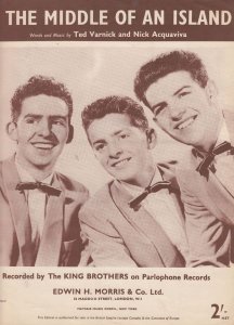 In The Middle Of An Island The King Brothers 1950s Sheet Music