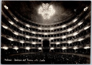 Milano Interno Del Teatro Alla Scala Milan Italy Real Photo RPPC Postcard