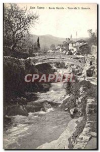 Postcard Old San Remo Ponte Vecchio Torrente S Romola