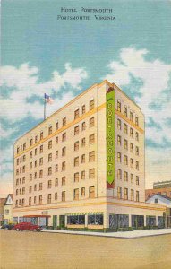 Hotel Portsmouth Portsmouth Virginia linen postcard