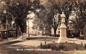 Lincoln Maine Main Street Bowling Alley Theatre Poster Real Photo PC AA69755