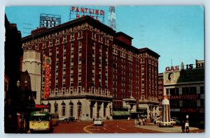 Grand Rapids Michigan MI Postcard Pantlind Facing Campau Square Downtown 1956