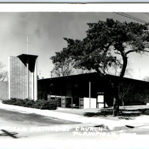 c1950s Plainfield, IA RPPC Methodist Episcopal ME Church Modern Building PC A110