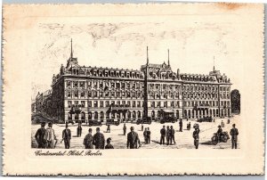 Postcard  Germany Berlin - Continental Hotel owner Louis Adlon drawing