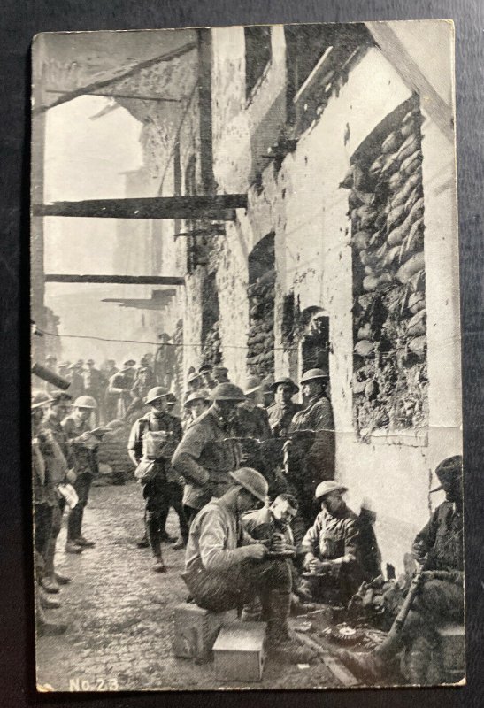 Mint Australia Real Picture Postcard RPPC Troops Amidst The Devastation Of War
