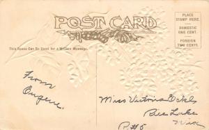 Canton Wisconsin~Purple Lavender Lilacs Greetings~Embossed~1910 Postcard 