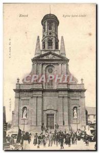 Postcard Old Brest Eglise Saint Louis