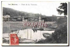 Old Postcard Marne Bridge Varenne