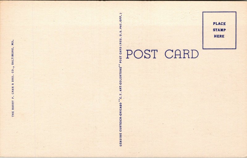 Vtg 1940s Hotel Carlton Rehoboth Beach Delaware DE Unused Linen Postcard