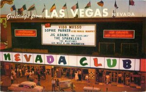 Automobiles Nevada Club Postcard Las Vegas Nevada Marquee 20-5327