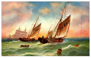 Sailin Boats , artist signed