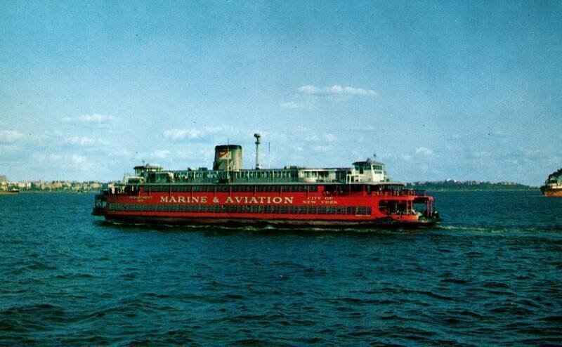 Staten Island Ferry,NY Richmond County New York Vintage Postcard