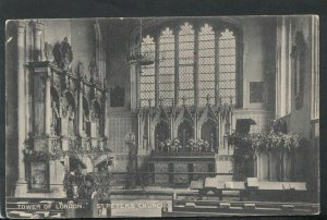 London Postcard - The Tower of London, Interior of St Peter's Church   RS16376