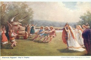 C-1910 UK Warwick Pageant guy Trophy Bolton people Postcard 4-11908