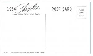 1954 Chrysler New Yorker Deluxe Club Coupe Postcard *5C