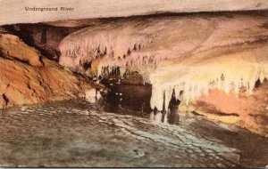 Virginia New Market Endless Caverns The Underground River Handcolored Albertype