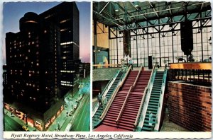 Postcard - Hyatt Regency Hotel, Broadway Plaza - Los Angeles, California