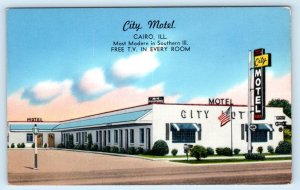 CAIRO, Illinois IL ~ Roadside CITY MOTEL Alexander County c1950s  Postcard