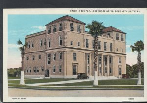 America Postcard - Masonic Temple, Lake Shore Drive, Port Arthur, Texas  T9286 