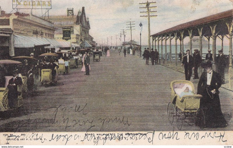 ATLANTIC CITY, New Jersey, PU-1907; Boardwalk After The Mayor's Trip