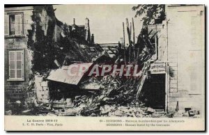 Old Postcard militaria 1914-1917 War. SOISSONS- House bombarded by the Germans