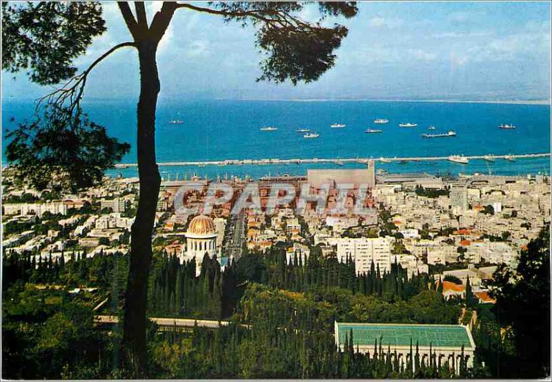 Postcard Modern Haifa one of the biggest towns in the country