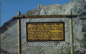 Frank Slide Southern Alberta Canada Unused 