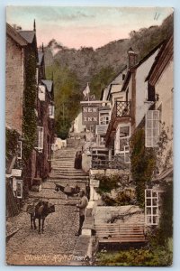 Devon England Postcard View of Clovelly High Street c1910 Unposted Antique