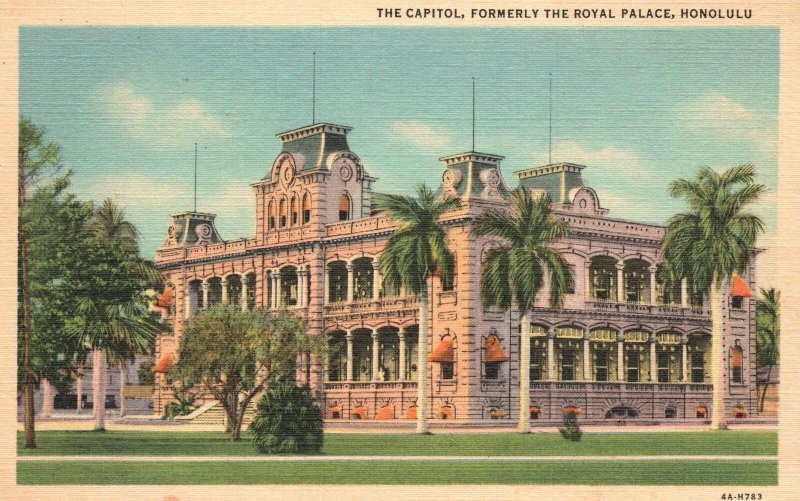 Vintage Postcard 1930's The Capitol Formerly The Royal Palace Honolulu ...